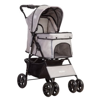 COCHE MASCOTA PLEGABLE PRO PERRO GATO GRIS BEEPET  BEBESIT - 1