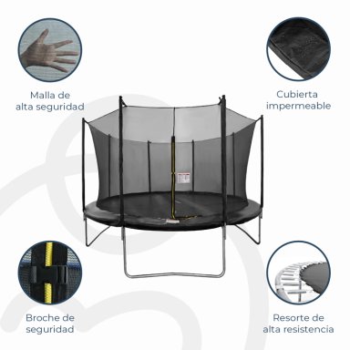 CAMA ELÁSTICA TRAMPOLÍN 4,27 MT + MALLA SEGURIDAD - 4