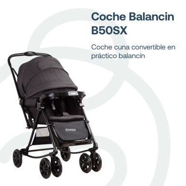COCHE CUNA BALANCIN SX EN COLOR NEGRO MELANGE BEBESIT - 2