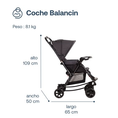 COCHE CUNA BALANCIN SX EN COLOR NEGRO MELANGE BEBESIT - 7