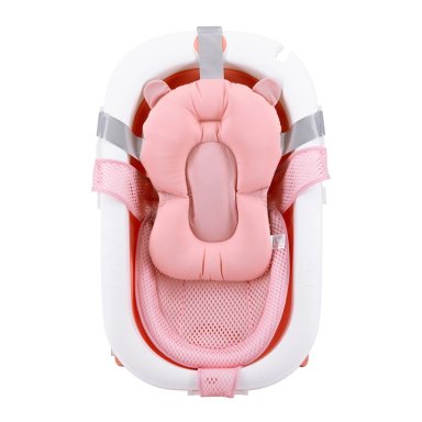 BAÑERA PLEGABLE BEBE CON COJIN ALMOHADA Y REDUCTOR ROSADA - 5