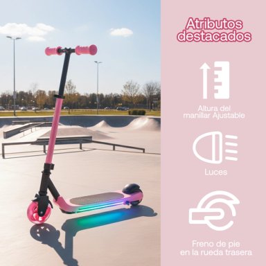 MONOPATIN ELE CTRICO PLEGABLE E-SCOOTER 60W 24V2000MAH ROSADO - 4