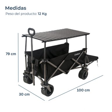 CARRO DE ARRASTRE 3 EN 1 OUTDOOR NEGRO - 7