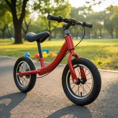 BICICLETA DE APRENDIZAJE NIÑOS Y NIÑAS INFANTIL FRENOS ROJA - 2