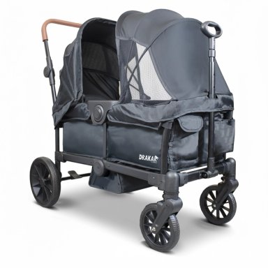 COCHE Y CARRO DE PASEO DOBLE WAGON DRAKAR NEGRO - 1