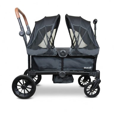 COCHE Y CARRO DE PASEO DOBLE WAGON DRAKAR NEGRO - 2