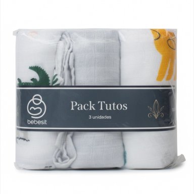 PACK 3 MANTAS DE MUSELINA 100% ALGODON – 75 X 75 CM - 1