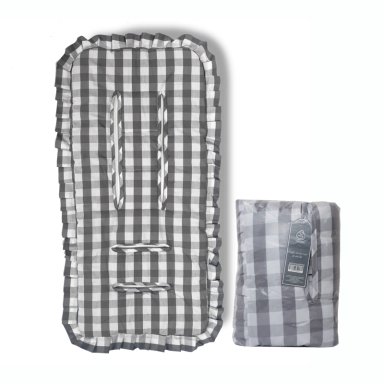 COJIN UNIVERSAL COCHE PASEO DISEÑO CUADROS GRIS 40 X 80 CM - 5