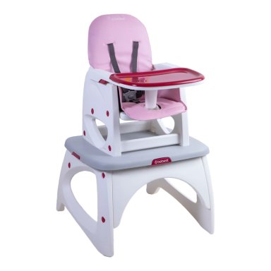 SILLA DE COMER ESCRITORIO BALANCIN EAT&SWING ROSADA BEBESIT - 1