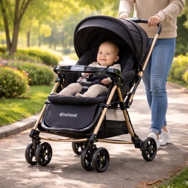 COCHE CUNA BALANCIN SX NEGRO DORADO BEBESIT - 7