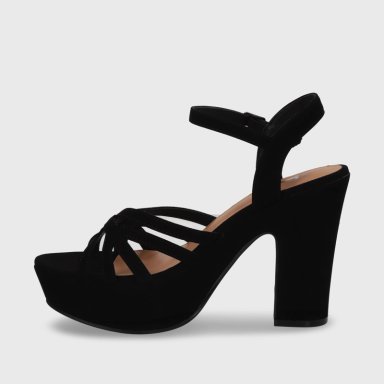SANDALIA  NEGRA  TACO MUJER 86131 - 4