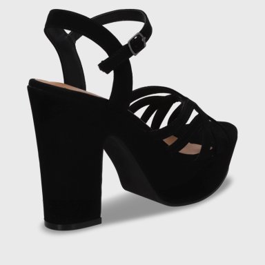 SANDALIA  NEGRA  TACO MUJER 86131 - 5