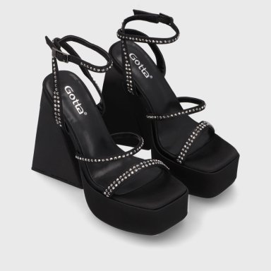 SANDALIA TACO NEGRA MUJER 36132 - 3