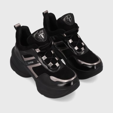 ZAPATILLA PLATAFORMA NEGRA MUJER 13162 - 3