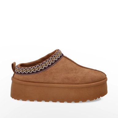 PANTUFLA MUJER GOTTA MICROFIBRA CAMEL PLATAFORMA 48112 - 1