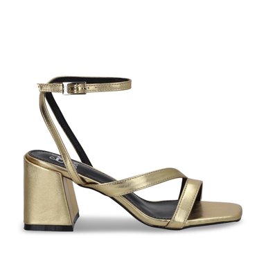 SANDALIA TACO DORADA MUJER 35132 - 1