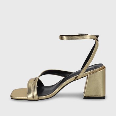 SANDALIA TACO DORADA MUJER 35132 - 5