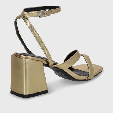 SANDALIA TACO DORADA MUJER 35132 - 6