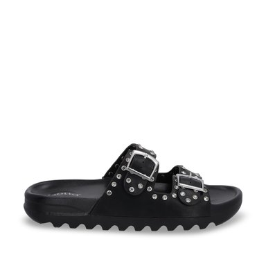 SANDALIA PLANA NEGRA MUJER 52060 - 1