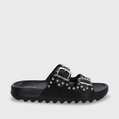 SANDALIA PLANA NEGRA MUJER 52060 - 2