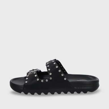 SANDALIA PLANA NEGRA MUJER 52060 - 5