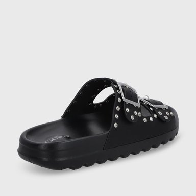 SANDALIA PLANA NEGRA MUJER 52060 - 6