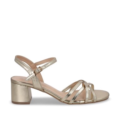 SANDALIA TACO DORADA MUJER 55901 - 1
