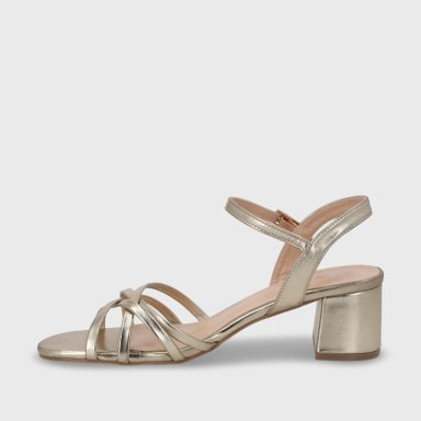 SANDALIA TACO DORADA MUJER 55901 - 5