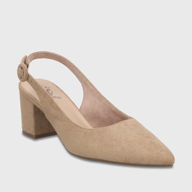 ZAPATO TACO BEIGE MUJER 64040 - 2