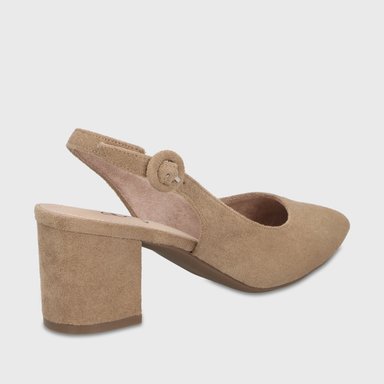 ZAPATO TACO BEIGE MUJER 64040 - 5