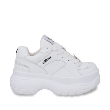 ZAPATILLA PLATAFORMA CUERO BLANCA MUJER 9724A - 1