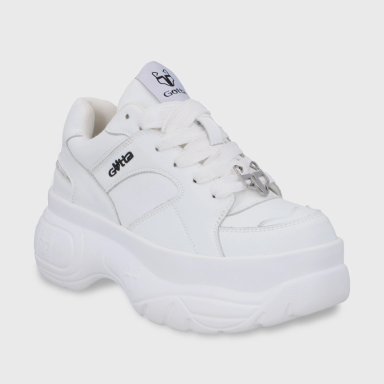 ZAPATILLA PLATAFORMA CUERO BLANCA MUJER 9724A - 2
