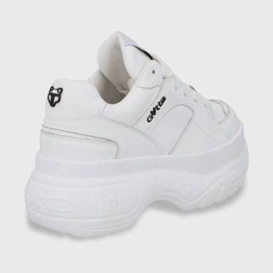 ZAPATILLA PLATAFORMA CUERO BLANCA MUJER 9724A - 5