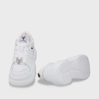 ZAPATILLA PLATAFORMA CUERO BLANCA MUJER 9724A - 7