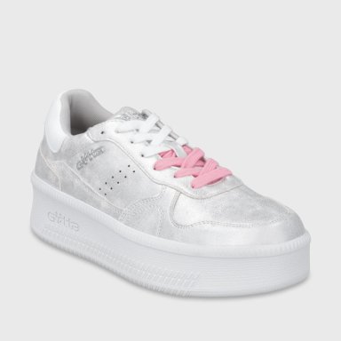ZAPATILLA PLATAFORMA PLATEADA MUJER 67313 - 2