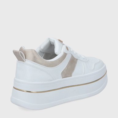 ZAPATILLA PLATAFORMA BLANCA MUJER 58010 - 5