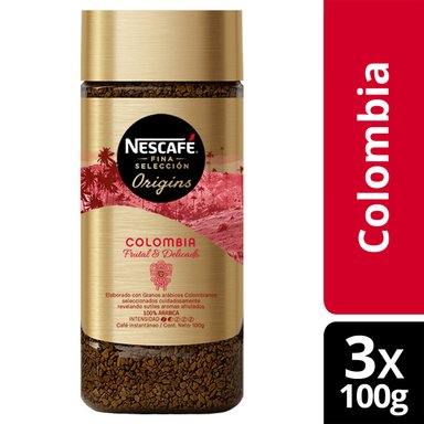 CAFÉ NESCAFÉ FINA SELECCIÓN COLOMBIA 100G X3 FRASCOS - 1