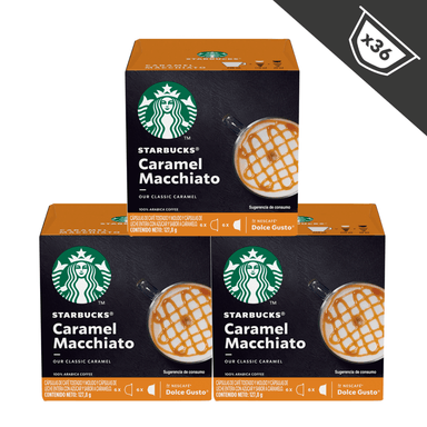 STARBUCKS NESCAFÉ DOLCE GUSTO CARAMEL MACCHIATO 12 CÁPSULAS X3CAJAS - 1