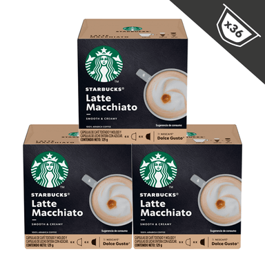 STARBUCKS NESCAFÉ DOLCE GUSTO LATTE MACCHIATO 12 CÁPSULAS X3CAJAS - 1