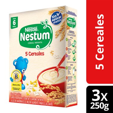 CEREAL INFANTIL NESTUM® 5 CEREALES 250G X3 CAJAS - 1