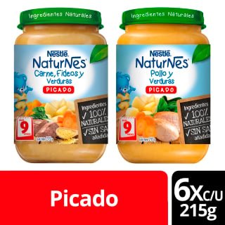 PLATO PREPARADO NESTLÉ FRASCO 12 UN POLLO CARNE QUINOA PICADO NATURNES - 1