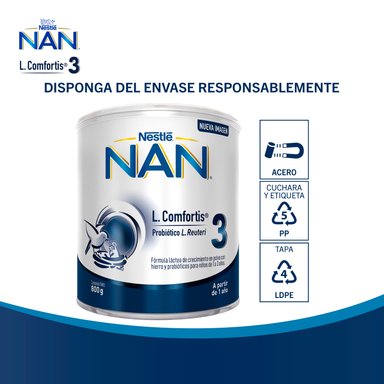LECHE NAN 3 L COMFORTIS TARRO 800G FÓRMULA INFANTIL - 4