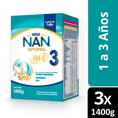FÓRMULA INFANTIL NAN® 3 OPTIPRO MULTIPACK 2X700G X3 CAJAS - 1