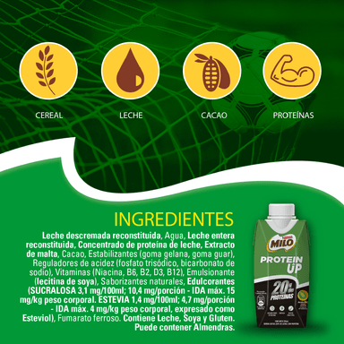 Pack 6 Leche con Chocolate MILO® Protein Up 330ml - 2