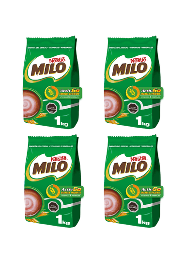 PACK 4 SABORIZANTE CHOCOLATE MILO ® NESLTÉ ACTIV GO® 1000 GR - 1
