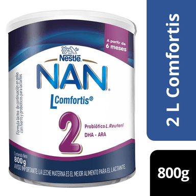 LECHE EN POLVO SEMIDESCREMADA NESTLÉ 800 GR FÓRMULA INFANTIL NAN 2 L COMFORTIS - 1