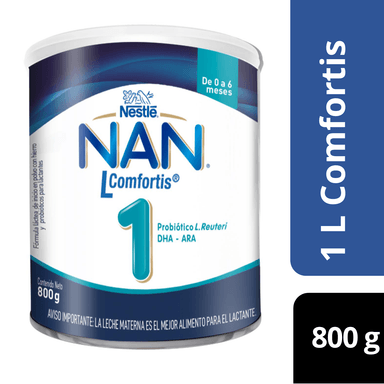 LECHE EN POLVO SEMIDESCREMADA NESTLÉ 800 GR FÓRMULA INFANTIL NAN 1 L COMFORTIS - 1