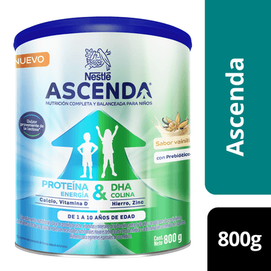 LECHE EN POLVO SEMIDESCREMADA NESTLÉ 800 GR SUPLEMENTO ASCENDA VAINILLA - 1