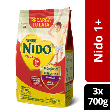 FÓRMULA LÁCTEA NIDO® ETAPA 1+ BOLSA 700G PACK X3 - 1