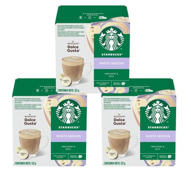 PACK CAFE STARBUCKS 3 X 12 CAPSULAS CAFÉ NESCAFÉ DOLCE GUSTO WHITE MOCHA - 1